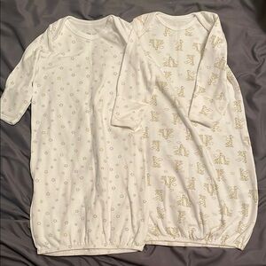 Long sleeved baby gowns, 0-3 months, EUC